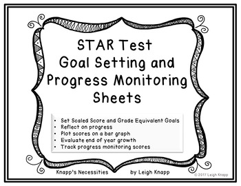 Preview of STAR Test Goal Setting and Progress Monitoring Sheets
