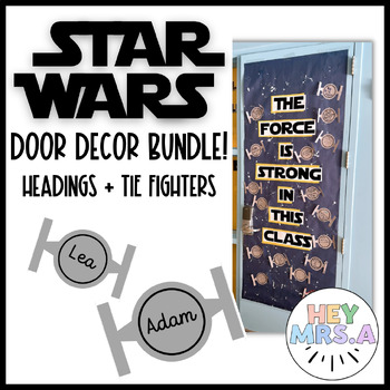 Preview of STAR WARS Door Decor Pack | Heading + TIE Fighters | May the 4th