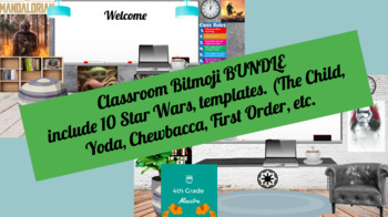 Preview of STAR WARS BUNDLE Bitmoji Classroom (The Child, First Order, Yoda, etc)