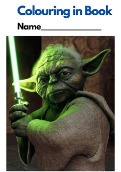 Preview of STAR WARS - YODA - Coloring in Book (24 pages), UK Spelling