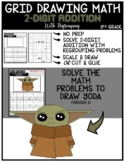 STAR WARS YODA Grid Drawing Math Puzzle 2-DIGIT ADDITION W