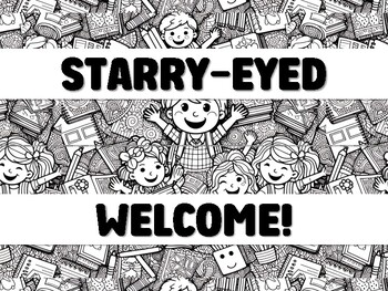 Preview of STARRY-EYED WELCOME! REACHING FOR THE STARS! Grade 3 Bulletin Board Decor Kit