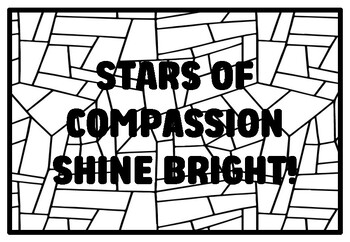 Preview of STARS OF COMPASSION SHINE BRIGHT! High School Kindness Coloring Pages