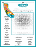 STATE SYMBOLS OF CALIFORNIA Word Search Puzzle Worksheet Activity