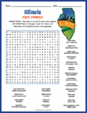 STATE SYMBOLS OF ILLINOIS Word Search Puzzle Worksheet Activity