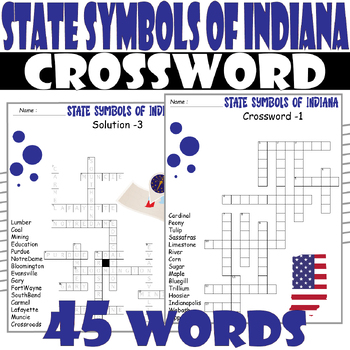 STATE SYMBOLS OF INDIANA Crossword Puzzle All About STATE SYMBOLS OF