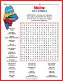STATE SYMBOLS OF MAINE Word Search Puzzle Worksheet Activity