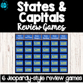 STATES AND CAPITALS Review Games Unites States of America 