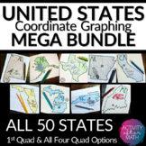 United States Coordinate Graphing Pictures BUNDLE All 50 States