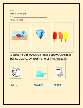 STATES OF MATTER QUIZ GRADES 1 2 By HOUSE OF KNOWLEDGE AND KINDNESS   Original 3718604 3 