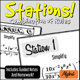 STATIONS - Combination of Exponent Rules *Challenging* - I