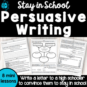 Preview of PERSUASIVE WRITING | Stay in School Letter | Opinion Writing | Support with Fact