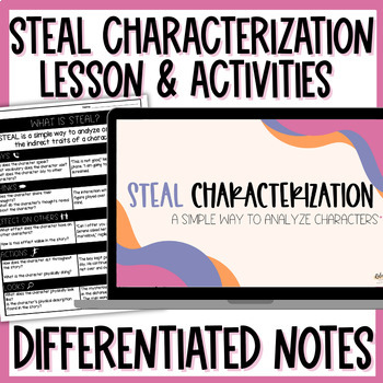 Preview of STEAL Characterization - Indirect & Direct Characterization - Notes & Worksheets