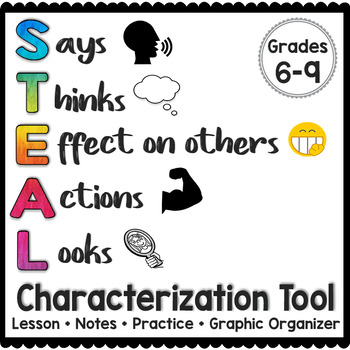 Steal Characterization Lesson And Activities By Plans By Mrs B