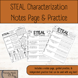 STEAL Characterization Notes Page & Practice