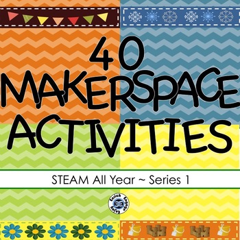 Preview of STEAM All Year Bundle - 40 Hands-On STEM Makerspace Challenges for Every Season
