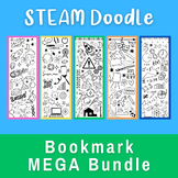STEAM Bookmark Doodle MEGA Bundle | Bookmarks to Color | M