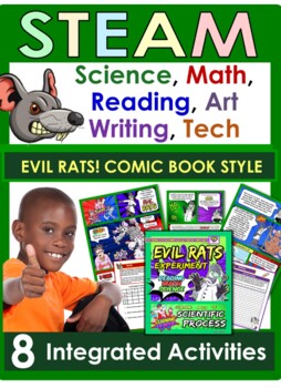 Preview of STEAM: COMIC BOOK STYLE! Integrated ELA, Math, Science,  gr 3-4