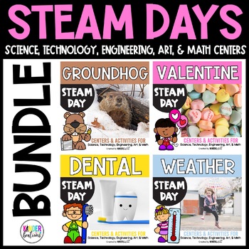 Preview of STEAM Centers Bundle 4 | Theme Based STEM Days and Activities for February