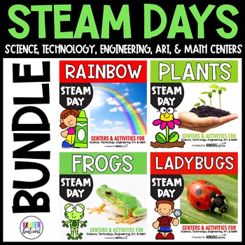 Preview of STEAM Centers Bundle 5 | Theme Based STEM Days and Activities for Spring