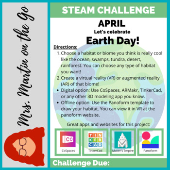 Preview of STEAM Challenge- April: Earth Day Biomes