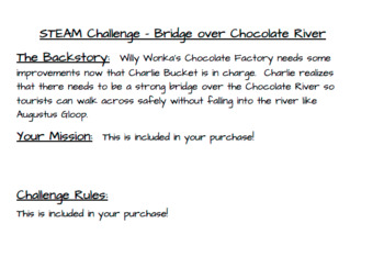Preview of STEAM Challenge - Bridge over Chocolate Rivers (STEM)