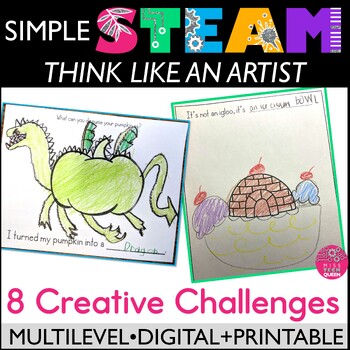 Preview of Finish the Doodle Activities STEAM Drawing Picture Creativity Challenge No Prep
