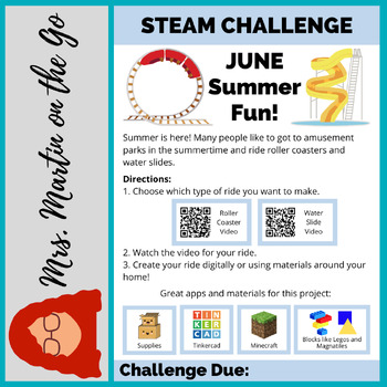 Preview of STEAM Challenge- June: Design a Roller Coaster/Water Slide