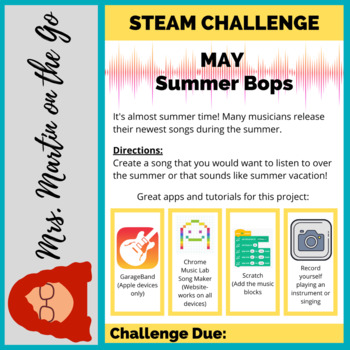 Preview of STEAM Challenge- May: Write a Summer Song