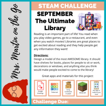 Preview of STEAM Challenge- September: Design the Ultimate Library