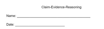 Preview of STEAM: Claim, Evidence, Reasoning Worksheet