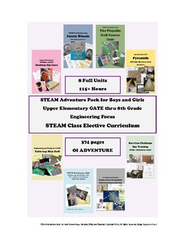 Preview of STEAM Class Bundle - Engineering Focus - 115+ Hours 374 pp Gifted GATE