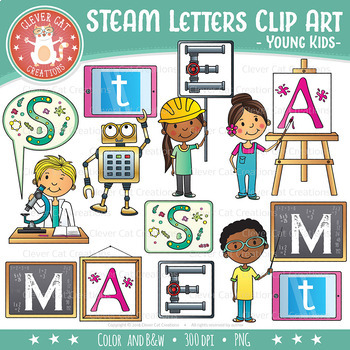 Preview of STEAM Clipart Letters (Science, Tech, Engineering, Arts, Math)