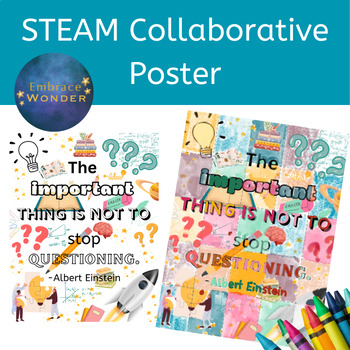 Preview of STEAM Collaborative Poster | STEM Poster | Albert Einstein | Science Quote