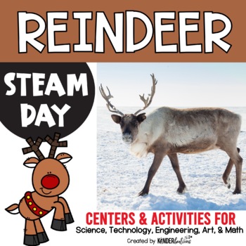 Preview of STEAM Day Centers and Activities  | Reindeer Theme | STEM