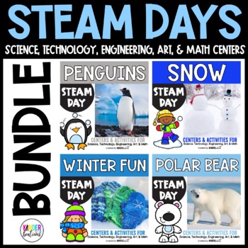 Preview of STEAM Days BUNDLE 3 | Theme Based STEM Activities and Centers| Winter & January