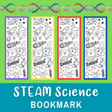SCIENCE Bookmark STEAM Doodle| Coloring Page Line Art | Bo