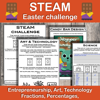 Preview of STEAM Easter STEM Challenge - Art, Fractions, Percentages