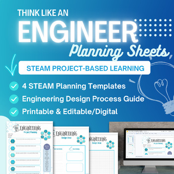 Preview of STEAM Engineering Design Planning Sheets/Mats: Student Templates for PBL