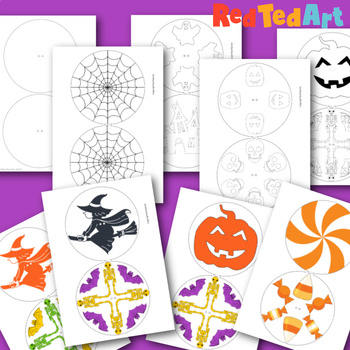 Preview of STEAM Halloween Activity - DIY Paper Spinner Toys - Optics & Color Theory