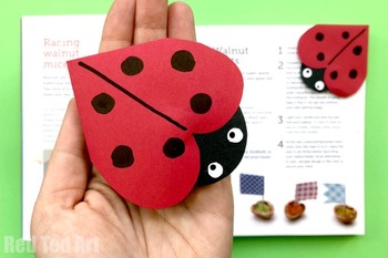 Preview of STEAM Ladybug Bookmark Corner (3 Pages) - Spring, Summer & Valentine's Day