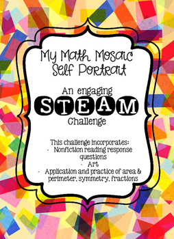 Preview of STEAM-Math Mosaic Self Portraits: An area, perimeter, symmetry & ART challenge!