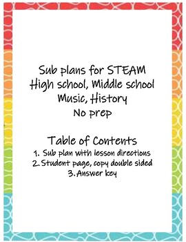 Preview of STEAM Music History sub lesson plan Beethoven No prep