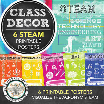 Preview of STEAM Poster: Science, Technology, Engineering, Art, Math Printable STEM Decor