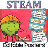 STEAM/STEM Classroom Posters With Editable Set 2nd Edition