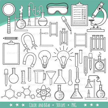 Science Clip Art (STEM series) by Clever Cat Creations | TpT