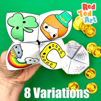 Preview of STEAM St Patrick's Day Cootie Catcher (9 Pages) - Color, Color Your Own, Design