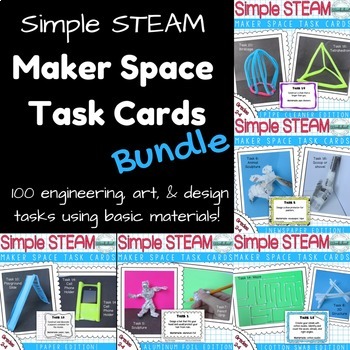 Preview of Maker Space Task Card Bundle (Simple STEAM!)