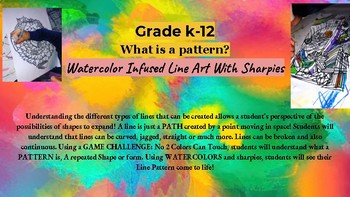 Preview of STEAM Watercolor Infused Line Art with Sharpies Lesson Plan