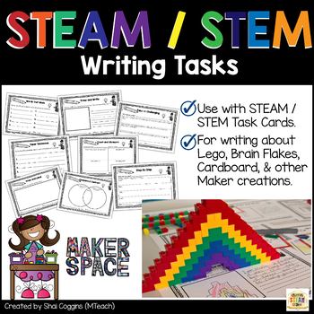 Preview of STEAM / STEM Writing Task Sheets for Classroom Maker Spaces or Libraries